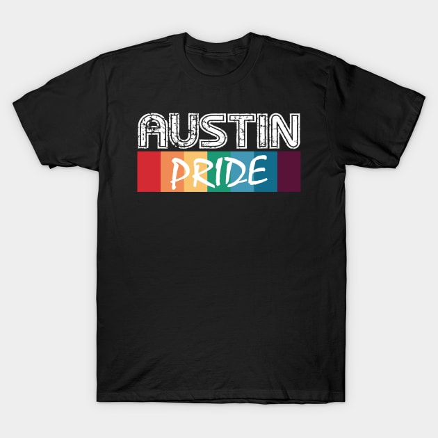 Austin City Vintage Gay Pride T-Shirt by JohnRelo